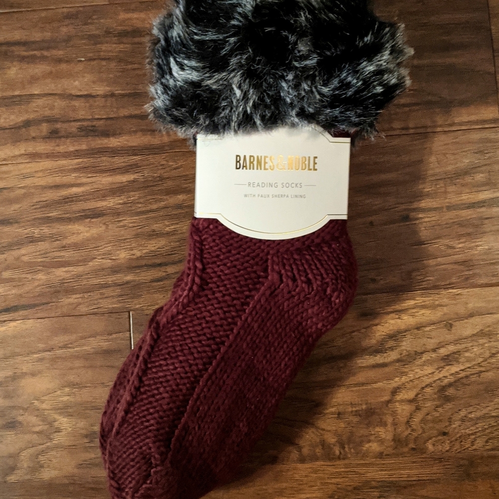 Fuzzy Knit Barnes & Noble Reading Socks